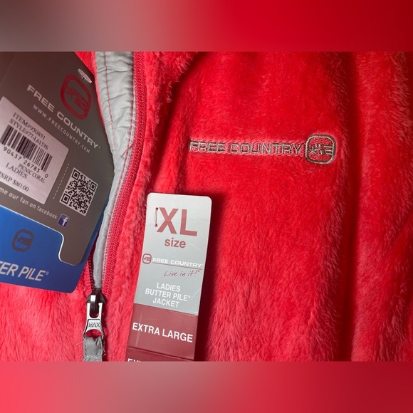 Free Country Woman’s Coral Butter Pile Jacket NWT Full Zip Size XL Adjustable - Picture 4 of 8